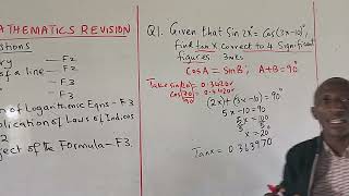 KCSE MATHS P1 ampP2 REVISION SET 1 [upl. by Manvel]