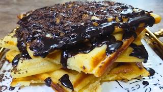 Waffels recipe  Best WAFFELS recipe with chocolate sauce without cream by AlMuflihoon kitchens [upl. by Kaleena]