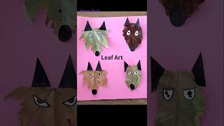 MAKING DOGS WITH LEAVES  YAPRAKLARDAN KÖPEK YAPIMI leafart shortvideo youtubeshorts diy craft [upl. by Dlarrej]