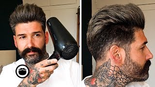 How to Style a Pompadour Hairstyle  Carlos Costa [upl. by Johannes581]