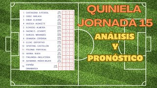 QUINIELA JORNADA 15  ANÁLISIS Y PRONÓSTICO [upl. by Notreb]