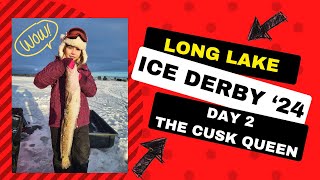 The Cusk Queen Reigns Day 2 Of The 2024 Long Lake Maine Ice Fishing Derby [upl. by Micro]