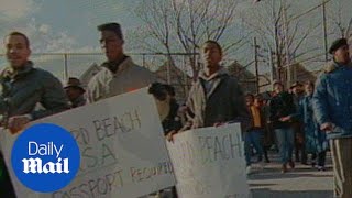 Howard Beach antiracism rally after 1986 Michael Griffith death  Daily Mail [upl. by Yatnuahs]