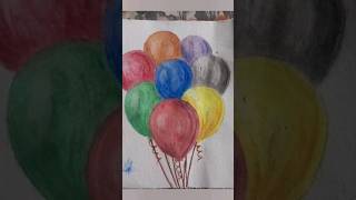 Balloon Drawing With Colour Easy Ballon Drawing  shorts drawing trending [upl. by Erminie]