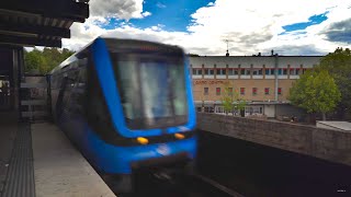 Sweden Stockholm subway ride from Vårby gård to Hornstull [upl. by Wescott]