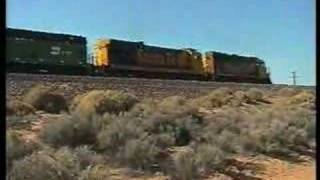 BNSF in Mojave Desert  two B307 Bunits [upl. by Arihay318]