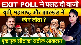 EXIT POLL ने पलट दी बाजी यूपी महाराष्ट्र और झारखंड में कौन जीता [upl. by Wilkins795]