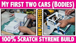 My first two cars Bodies 100 Scratch STYRENE BUILD Jeep Wilys amp Truck Cab INTRODUCCION [upl. by Keheley316]