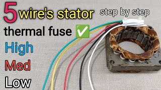 5wires stator motor electric fan thermal fuse and assemble complete guide ❤️❤️❤️ [upl. by Beverley]