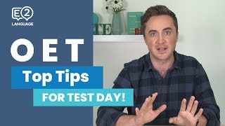 OET Top Tips for Test Day with Jay [upl. by Lonny22]