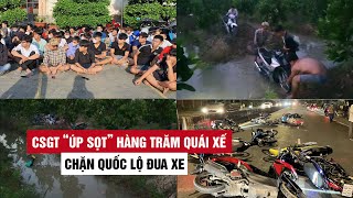 CSGT “úp sọt” lúc đua xe quái xế phải lội xuống mương mò “xế yêu” [upl. by Ienttirb]