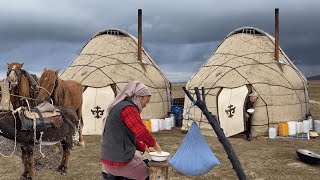 Nomadic life in remote mountains Making Natural dairy product [upl. by Ott]