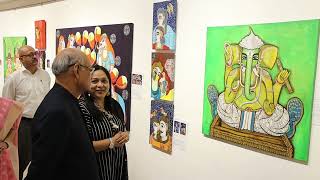 05072024  Governor Ramesh Bais visits Nandini Vermas Art Exhibition in Mumbai [upl. by Debarath]