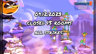 angry birds 2 clan battle 09122023 closed 15 rooms all strikes [upl. by Pihc356]