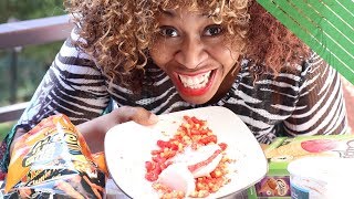 XXTRA FLAMIN HOT CHEETOS AND ICE CREAM CHALLENGE  GloZell xoxo [upl. by Noremac143]