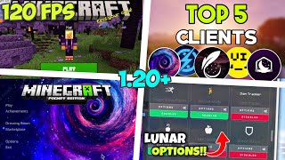 Top 5 Best Clients For Minecraft Pocket Edition 120  Lag Free Clients for MCPE [upl. by Elleunamme]