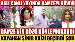 ASLI CANLI YAYINDA GAMZEYE VURDU KAYAHAN SİNİR KRİZİ GEÇİRDİ SANA DEĞER ŞOK ANLAR 61 SONGÜL KARLI [upl. by Siulegroj]