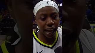 Arike Ogunbowale postgame sideline interview [upl. by Spohr598]