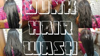 Longhair Dunk Hair wash  Shower Hair Wash With Hot Water 👌💯💕🚿🚿🚿🪣🪣🪣🪣 [upl. by Dibbrun]