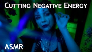 ASMR Cutting Negative Energy 💎 No Talking Tongue Clicking Scissors Sounds [upl. by Lanni]