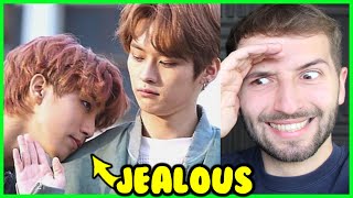 Minsung JEALOUSY compilation Reaction Lee Know amp Han Jisung [upl. by Yleve273]