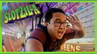 SlotZilla Zipline Las Vegas  Flying Over Fremont Street Like a Superhero Zoomline Review and POV [upl. by Mendoza]