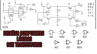 DISEÑAR COMPUERTAS LÓGICAS CON TRANSISTORES EN BASE A SU DIAGRAMA DE CONTACTOS EQUIVALENTE  FÁCIL [upl. by Capon690]