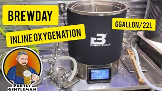 Brewtools B80pro Brewing System 6 gallon22 L Brewday inline oxygenation kit in use [upl. by Acissey]