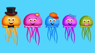 The Finger Family Jellyfish Family Nursery Rhyme  Jellyfish Finger Family Songs [upl. by Eanil668]