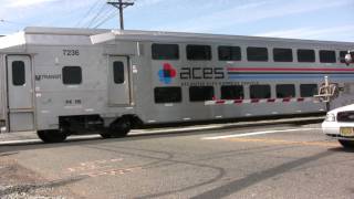 HD New Jersey Transit  ACL Trains Flag Westfield Ave Crossing [upl. by Neelra497]