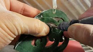 Carving Pounamu  Sculpture with dremel [upl. by Venita]