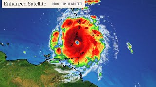 Beryl RESTRENGTHENS as it approaches the WINDWARD ISLANDS Update 3 [upl. by Elacim]