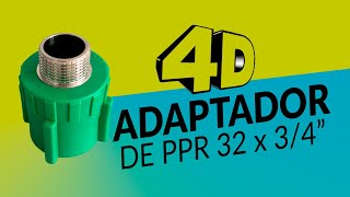 Um 4D do Adaptador de PPR Rosca Macho de 32mm x 34quot [upl. by Nollat]