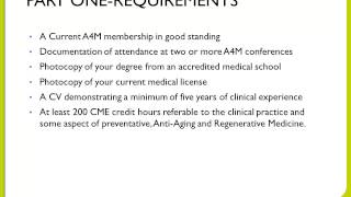 American Academy of AntiAging Medicine A4M ABAARM Board Certification Overview [upl. by Acino]