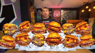 I ALMOST DIED TRYING TO GET A NEW BURGER CHALLENGE RECORD  Joel Hansen [upl. by Winfrid]