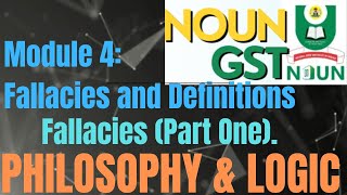 G S T Philosophy and Logic  Fallacies and Definitions [upl. by Lowndes373]