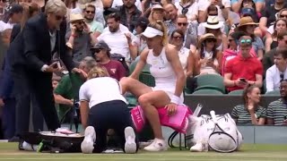 Lesia Tsurenko 🇺🇦 suffers injury 🤕🚑 🚨 Vs Jessica Pegula Live Wimbledon Tennis Coverage [upl. by Yrahk376]