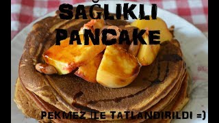 Sağlıklı Pancake Tam Buğday Unlu Şekersiz  Sağlıklı yemek [upl. by Aspa24]