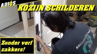 KOZIJN SCHILDEREN Zonder verf zakkers  How to paint a door frame [upl. by Gnuoy539]