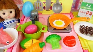 Baby doll kitchen food cooking surprise egg play baby Doli house [upl. by Morganstein613]