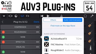 How to use AUDIO UNITS AUv3 plugins in GarageBand iOS iPadiPhone [upl. by Lorola]