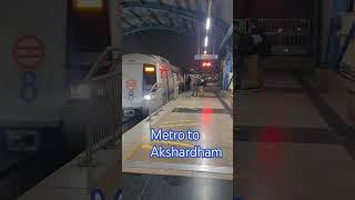 Metro train covering huge curve before Sector 52 station delhimetro bluelinemetro [upl. by Aehtrod474]