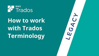 How to work with Trados Terminology [upl. by Ahtelrac]