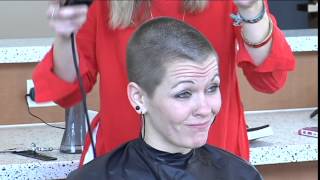 Columbia woman shaves head for childhood cancer research [upl. by Fee]