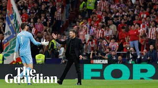 Diego Simeone criticises Atlético Madrid ultras and Courtois for Madrid derby disturbance [upl. by Tenenbaum222]