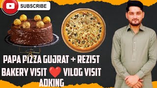 Papa pizza gujrat  Rezist Bakery Visit ❤️ vilog visit ADking 🎂🎂🍕🍕🍕😛😛😛 [upl. by Eseerahs]