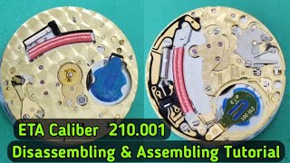 How to service ETA movement 210001  Disassembling amp Assembling tutorial [upl. by Amara]