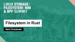 Filesystem in Rust  Kent Overstreet [upl. by Garfield301]