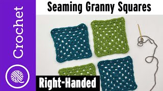 How to Seam Granny Squares  Invisible Seam Crochet  Flat Invisible Join Crochet [upl. by Einolem]