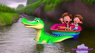 Row Row Row Your Boat  Crocodile Adventure  Fun Nursery Rhyme for Kids [upl. by Airlee]